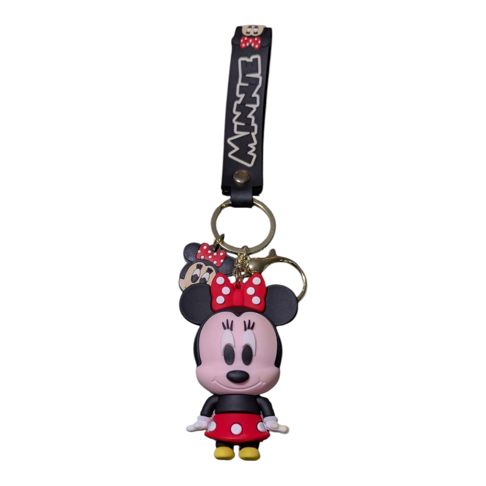 Minnie Mouse Black And Red Keychain Brand New